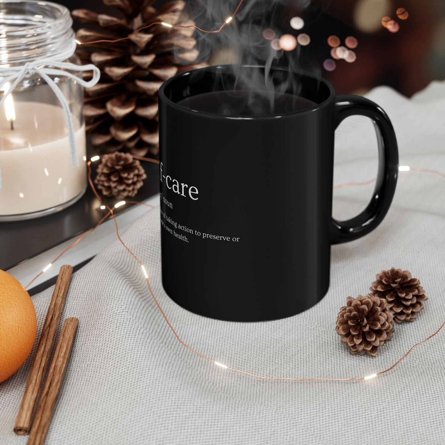 Self Care 11oz Black Mug